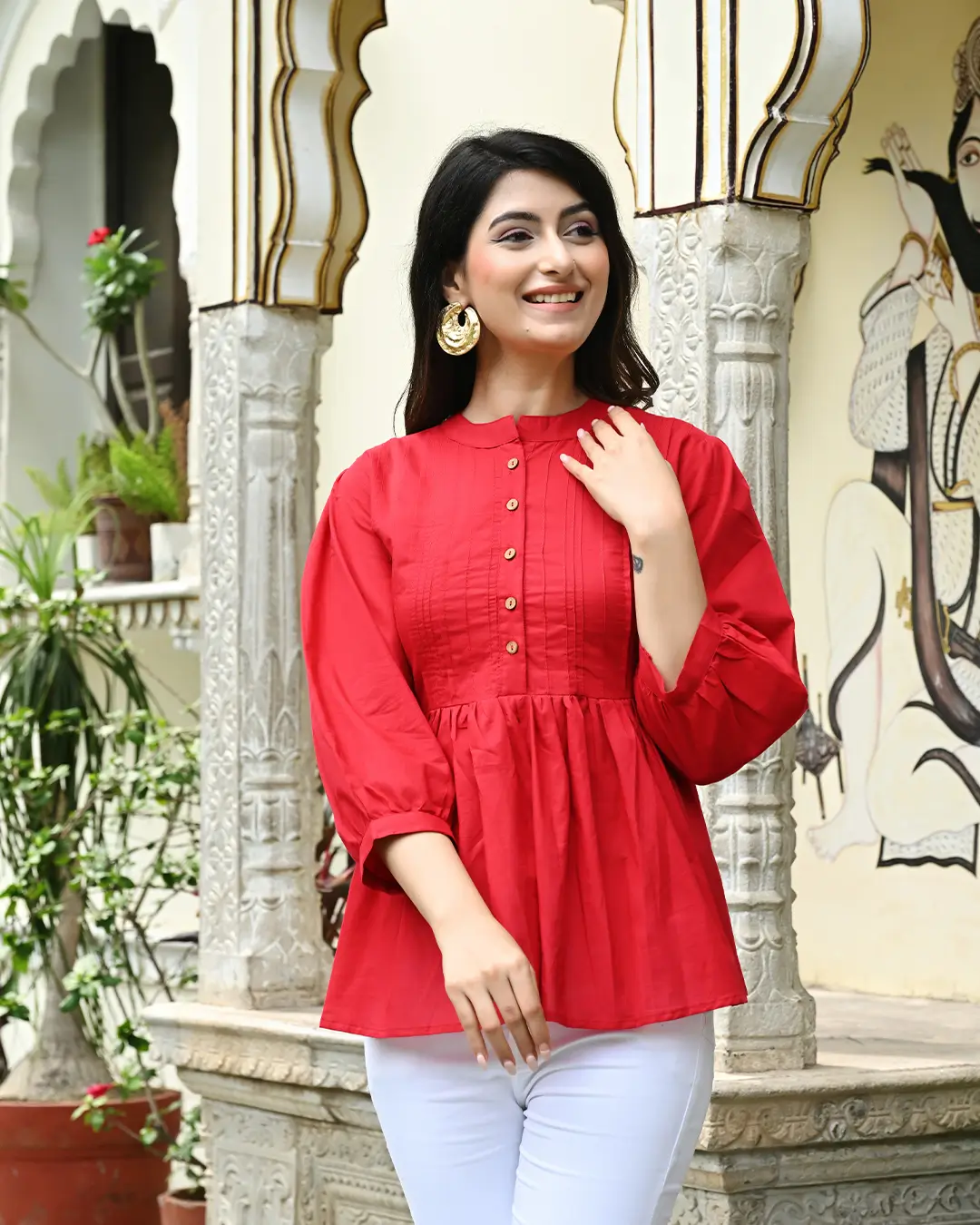 Solid Pintuck Top
